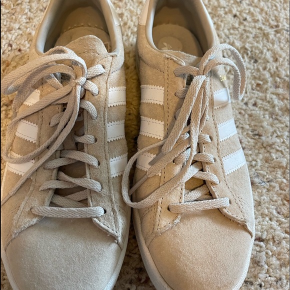 adidas Shoes Adidas Cream Suede Shoes Size 75 Barely Worn Poshmark